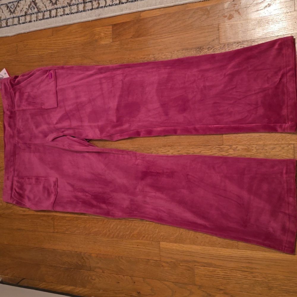 JUICY COUTURE BRAND WOMEN'S JUNIOR MAUVE PULLON VELVETEEN PANTS SIZE XL